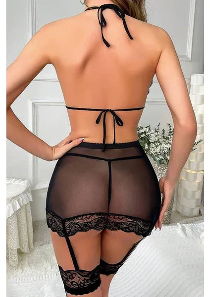 Sexy Lace Lingerie Set with Stockings