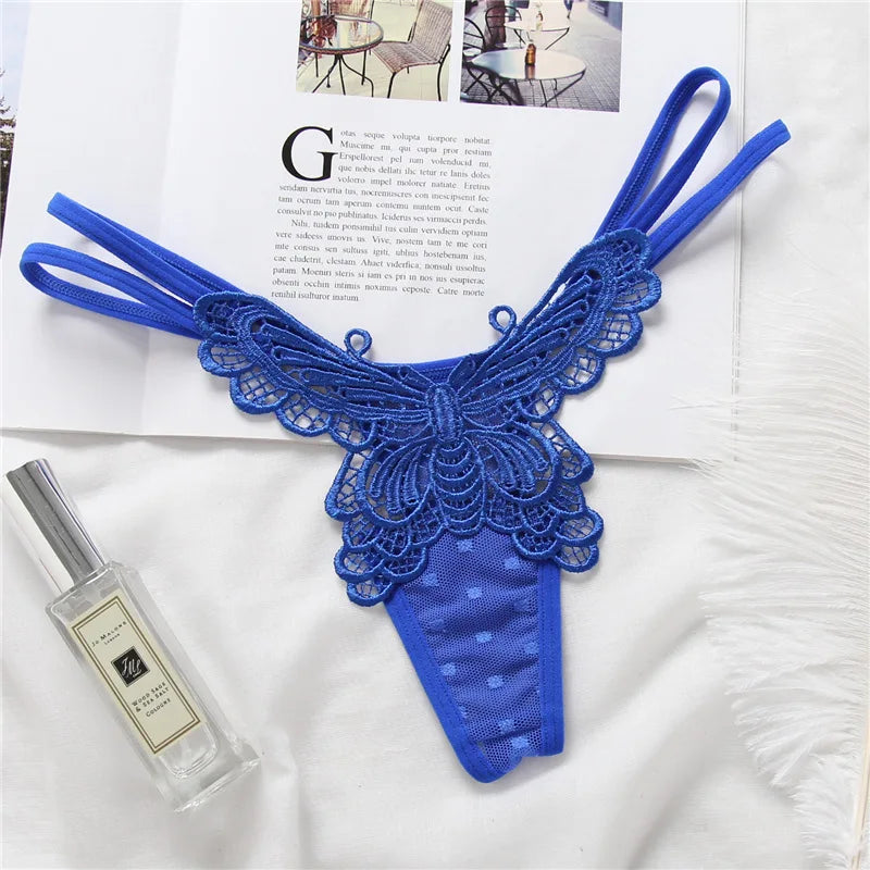 Butterfly Embroidery G-String Thong