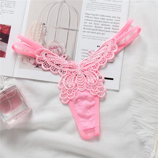 Butterfly Embroidery G-String Thong