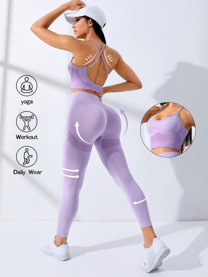 Women Yoga Set 2/Pcs Seamless Workout Outfits