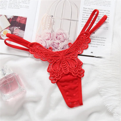Butterfly Embroidery G-String Thong