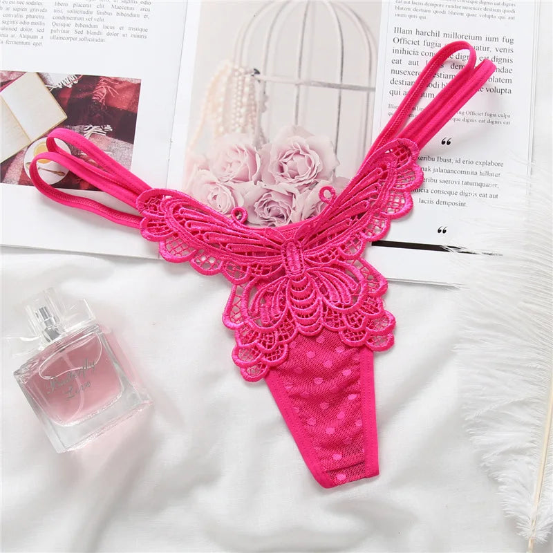 Butterfly Embroidery G-String Thong