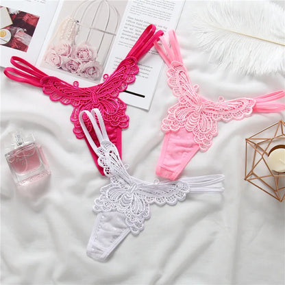 Butterfly Embroidery G-String Thong